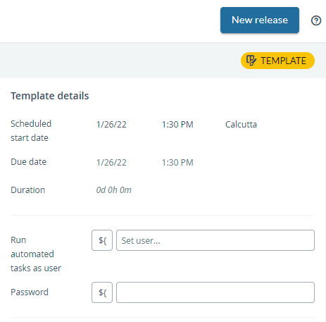 Release Template Authentication