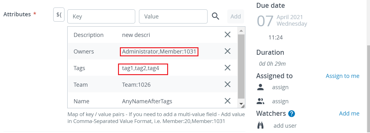 Digital.ai Agility multi value comma separated
