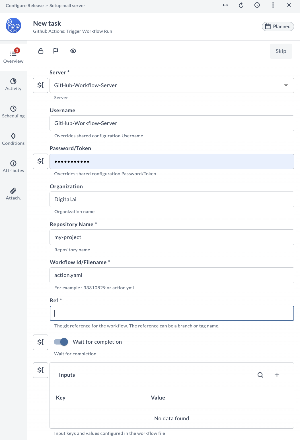 Trigger Github Actions workflow