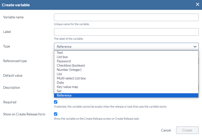 Create Release variable