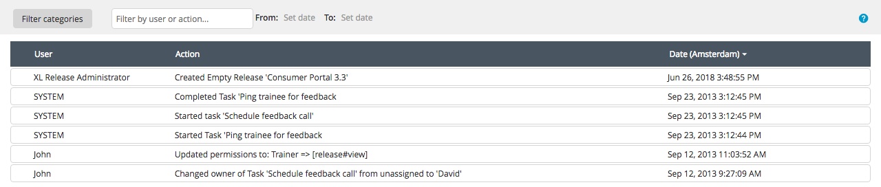 Activity Log