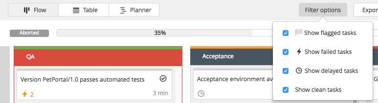 Completed release filter