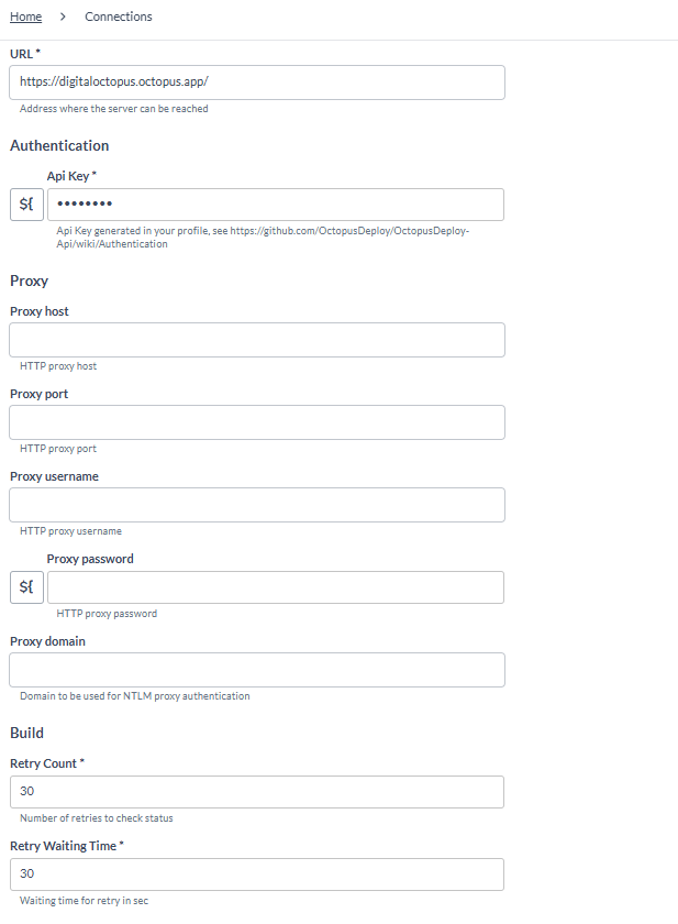 Server connection configuration