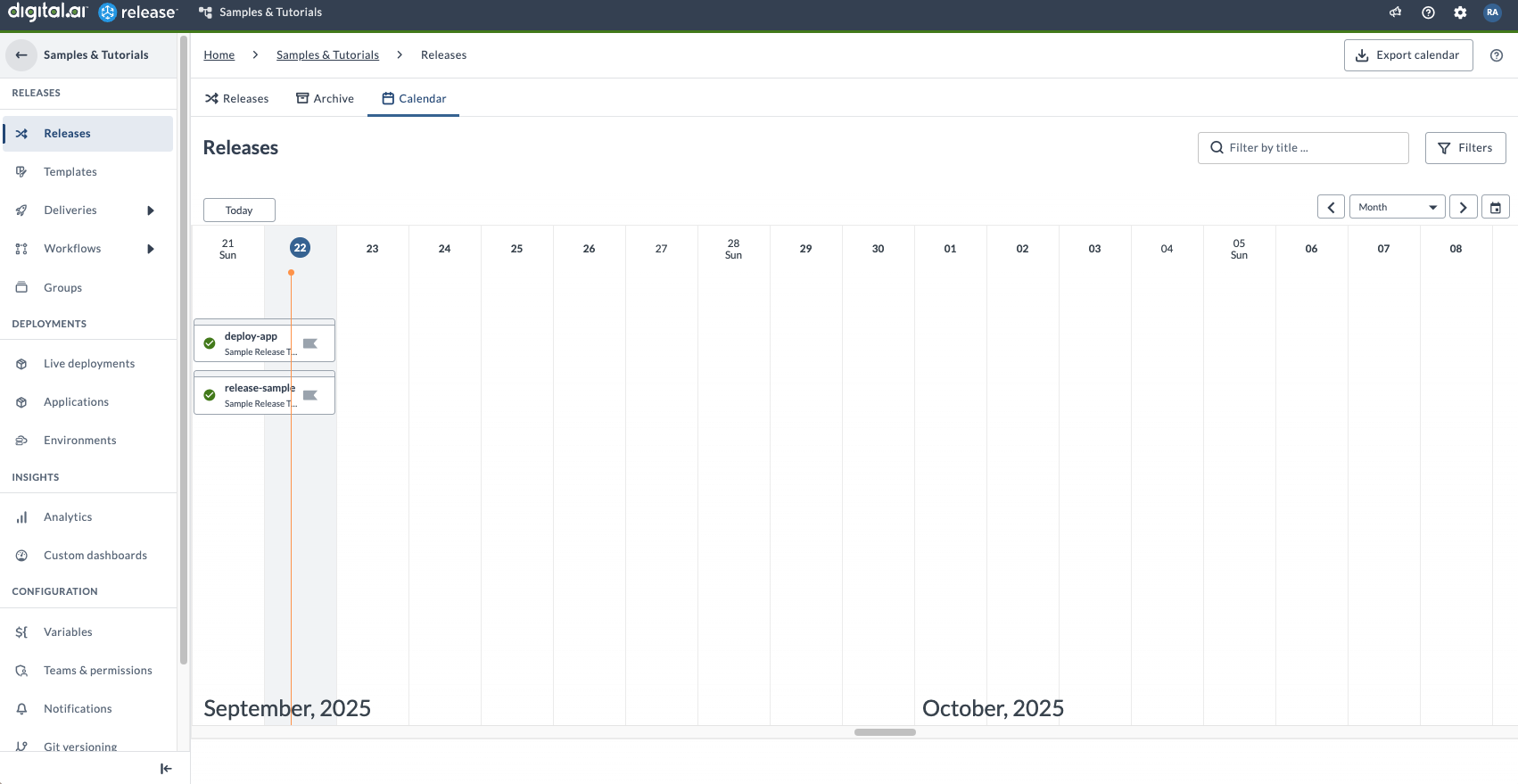 Calendar in Folders