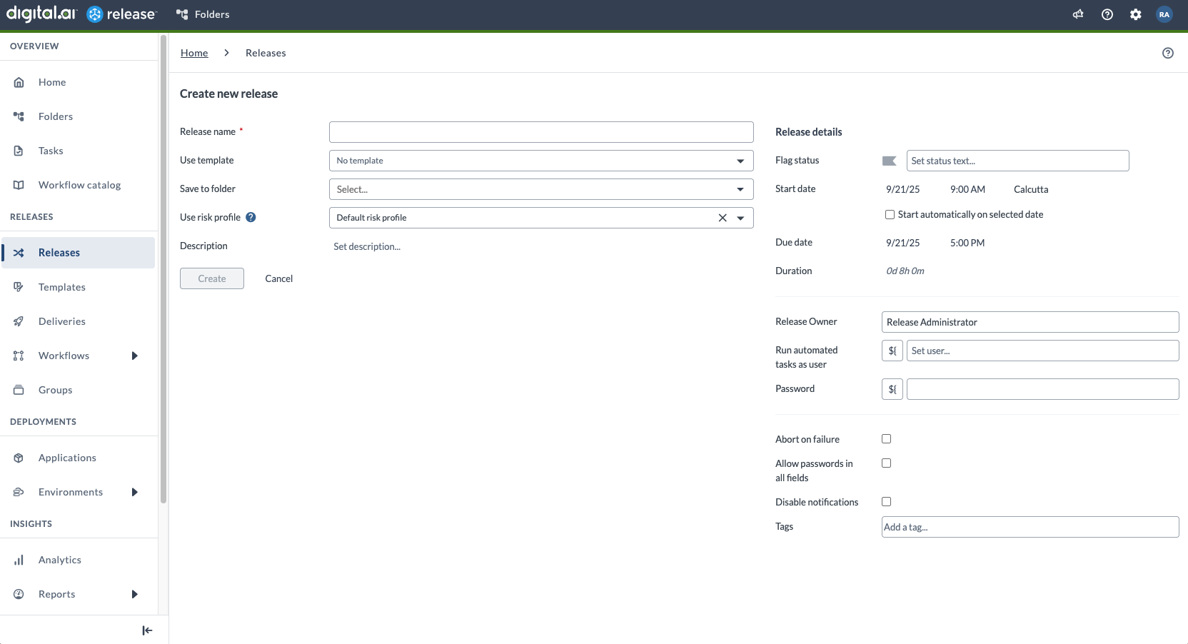 Create New Release