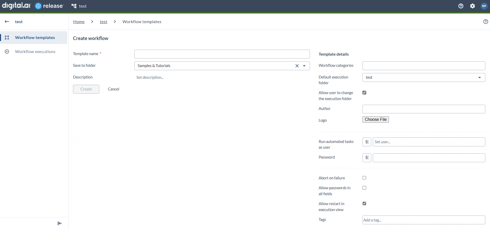 Create Workflow
