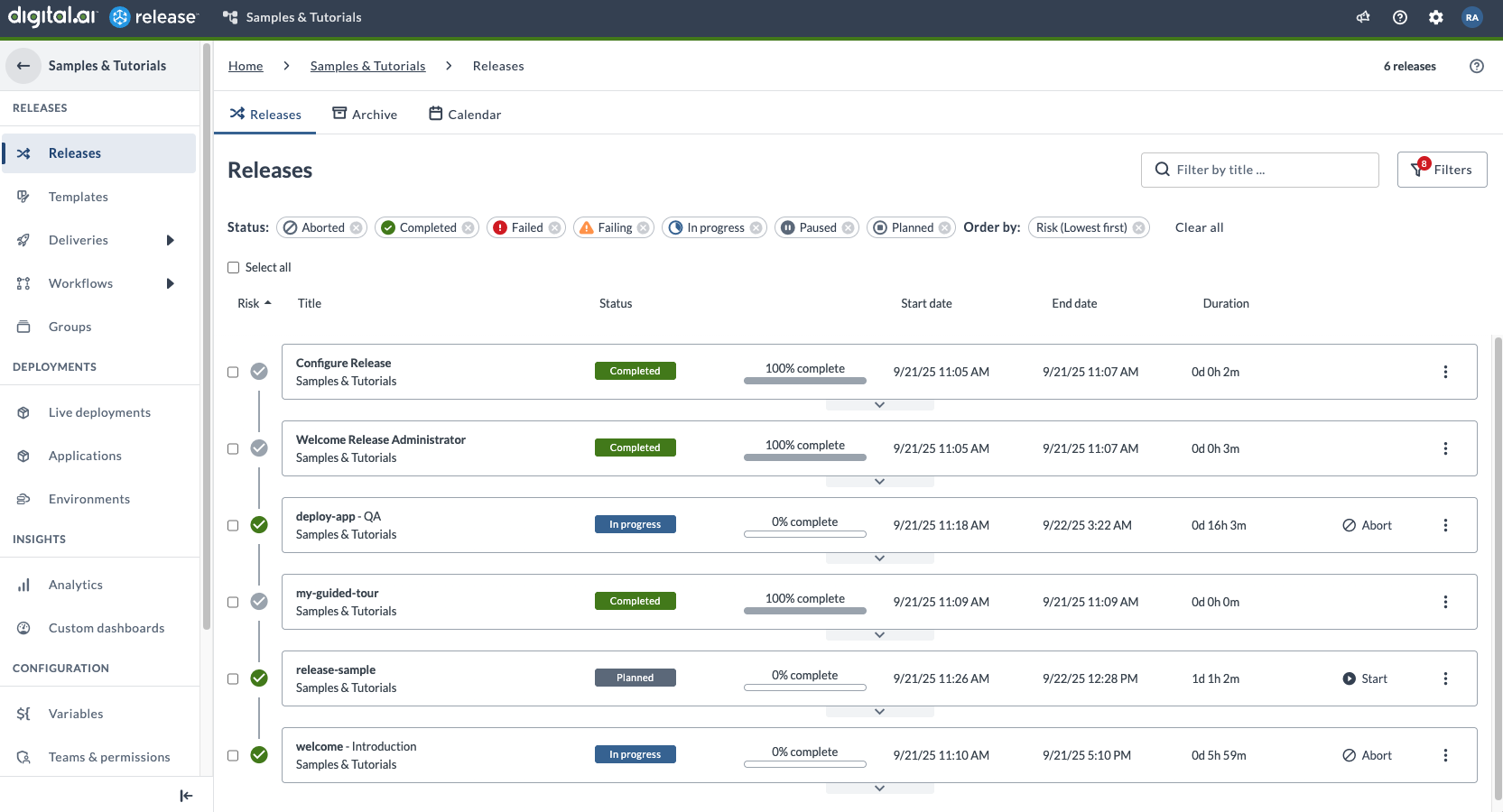 Releases List View