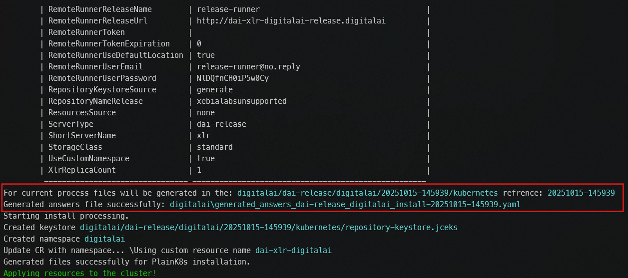 XL CLI Saved data information