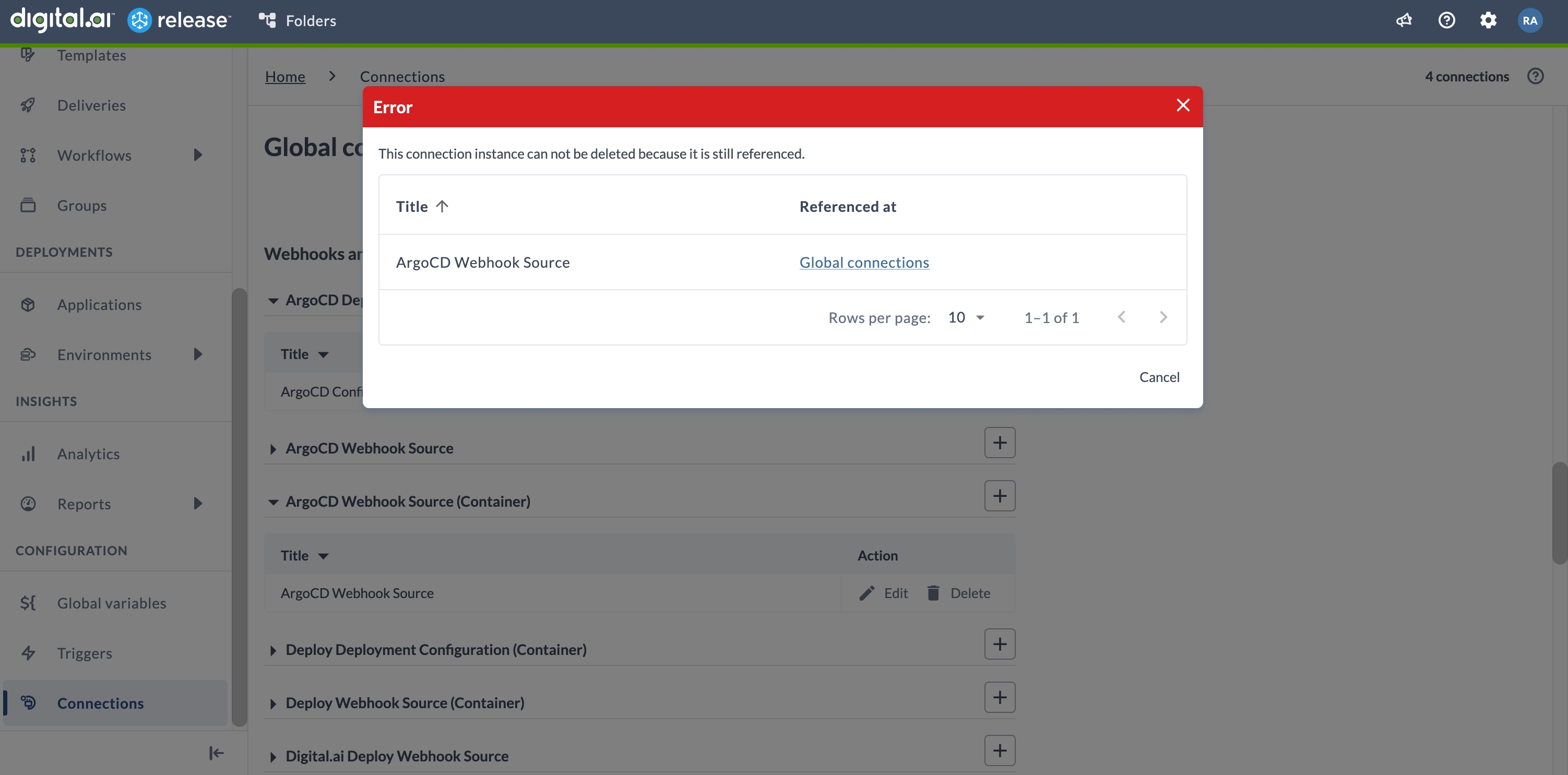 Referenced Connection Error