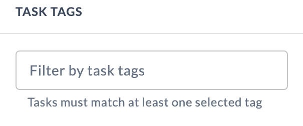 Task tags filter