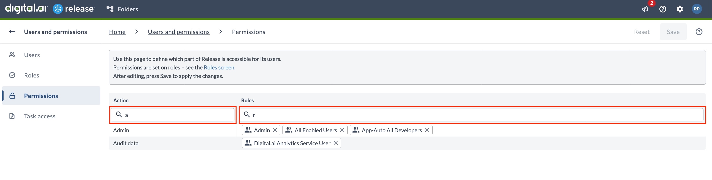 Filtering Permissions