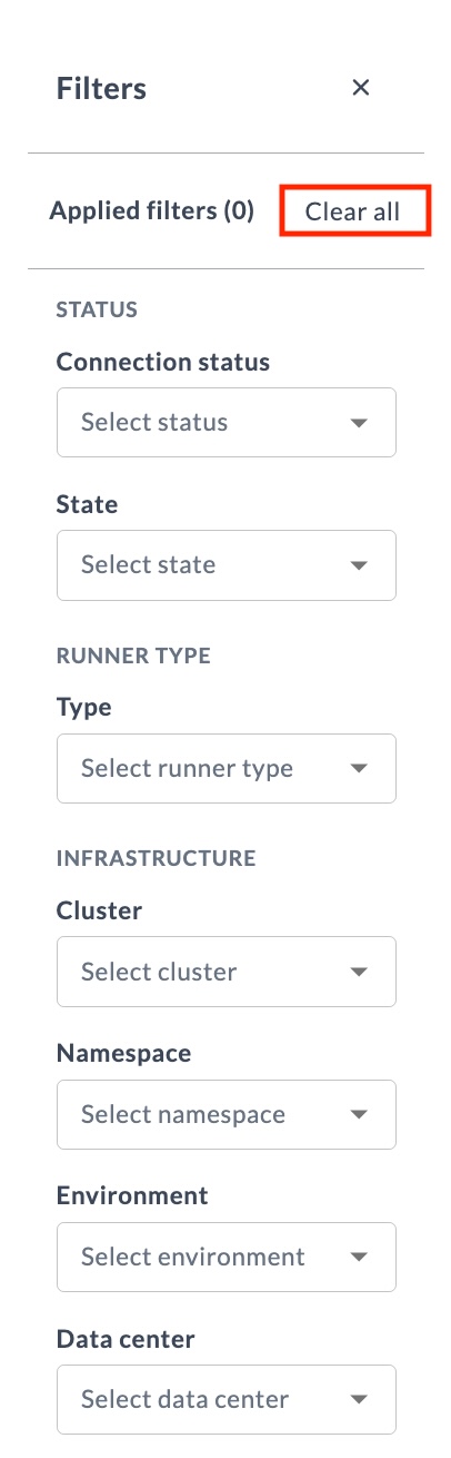 Release Runner Filtering