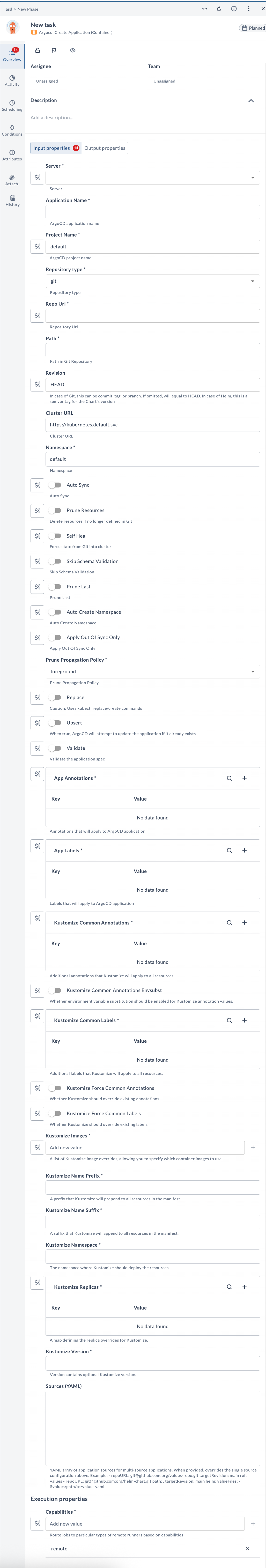 Create Application Input