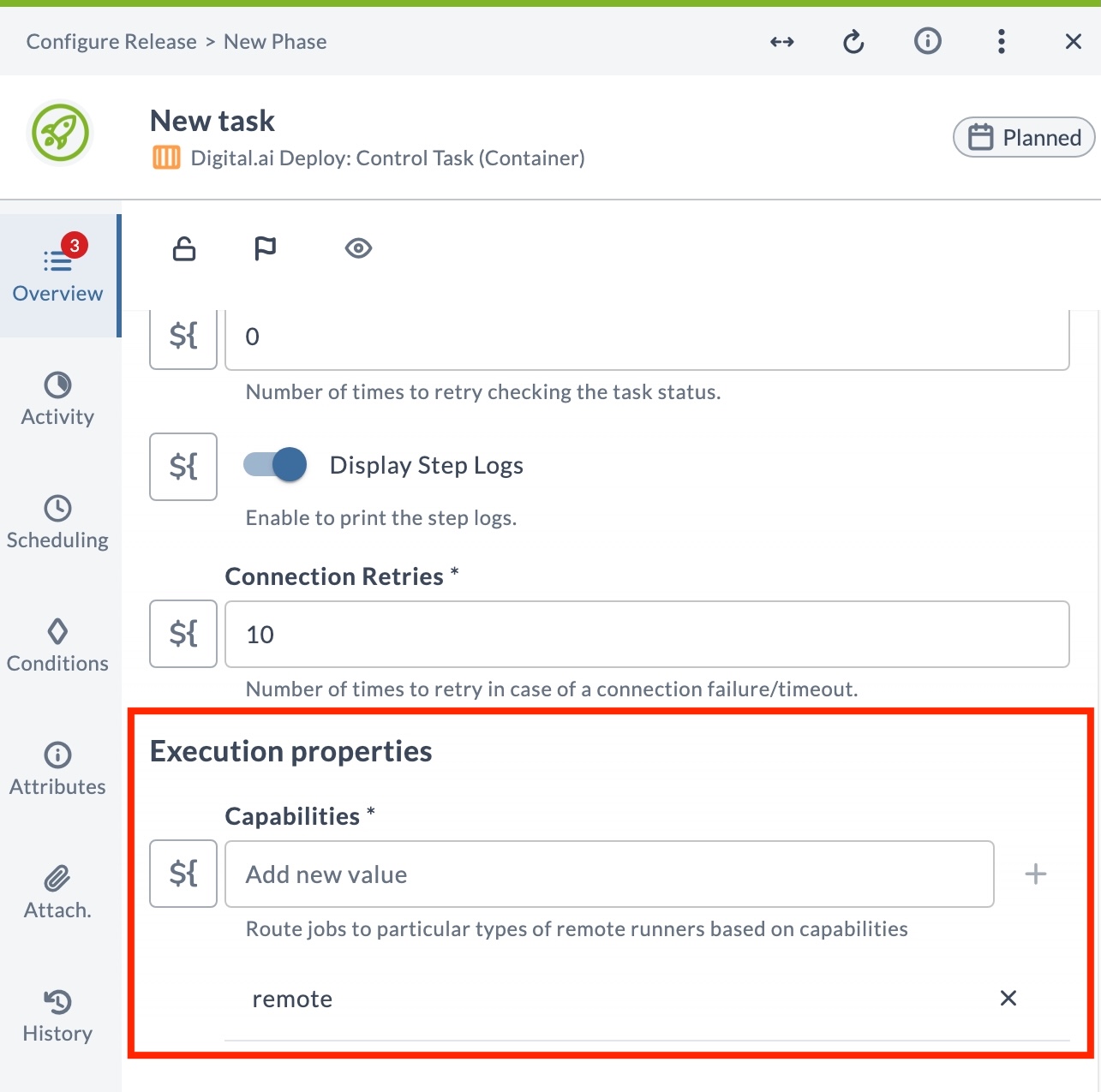 Container Task Capabilities