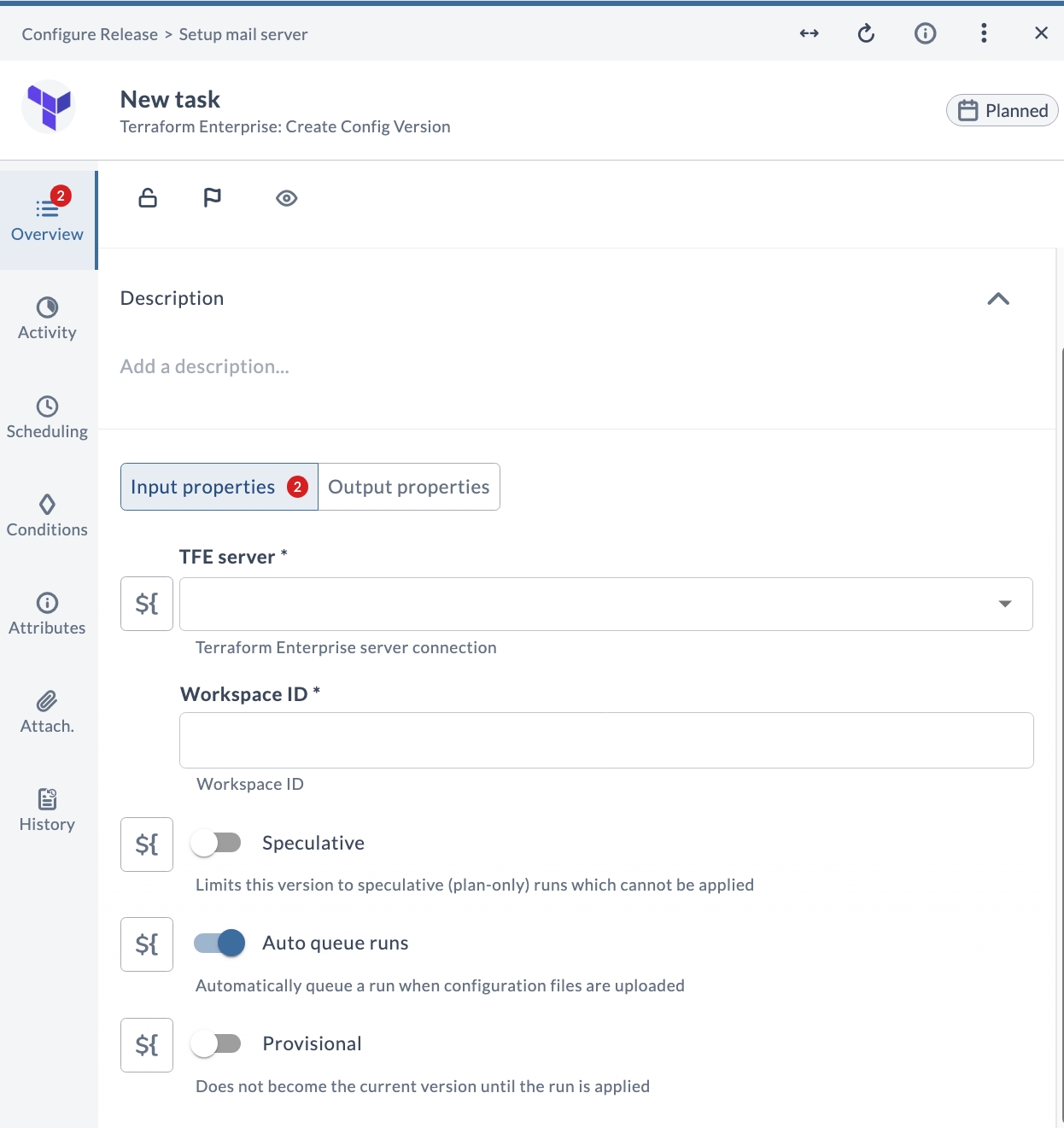 Create Config Version Input