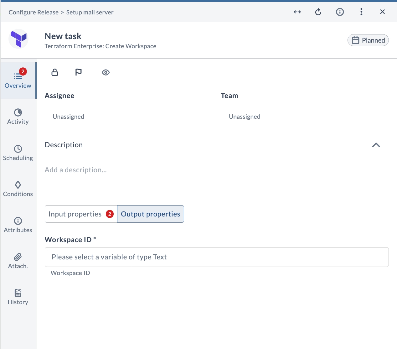 Create Workspace Output