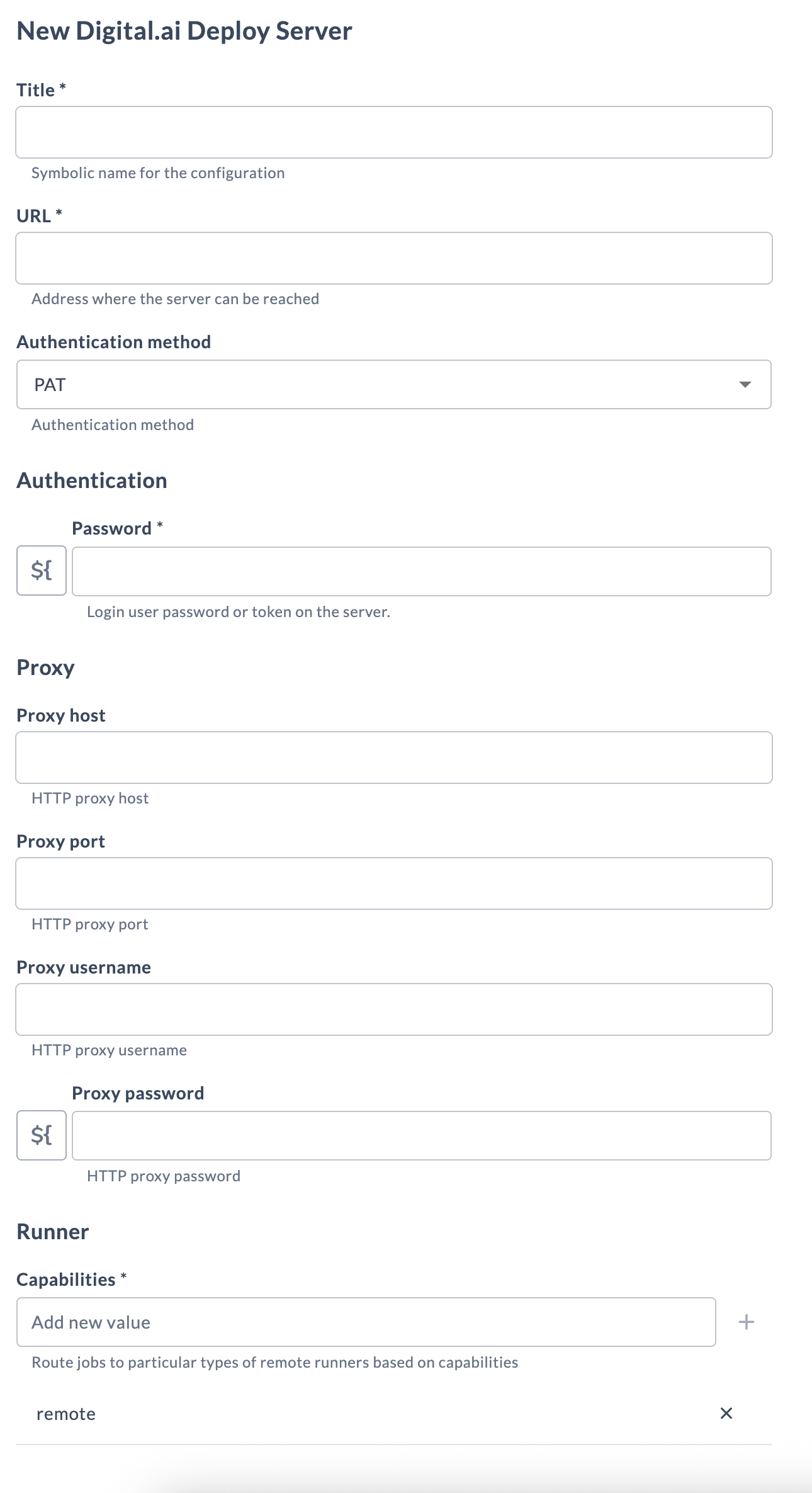 Deploy Server Connection