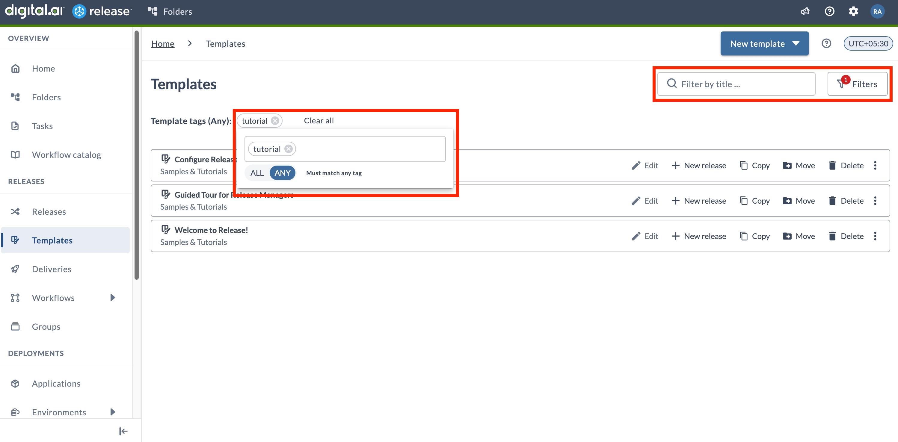 Filtering Templates