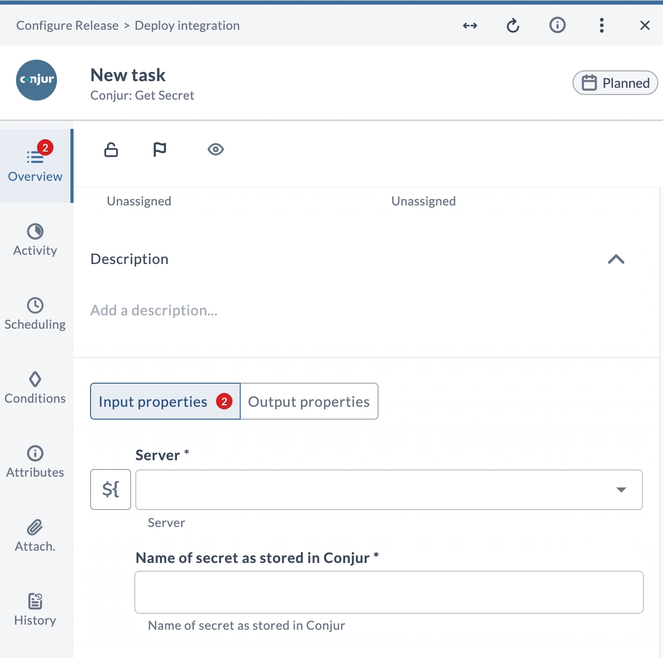 Conjur Release Variable Configuration