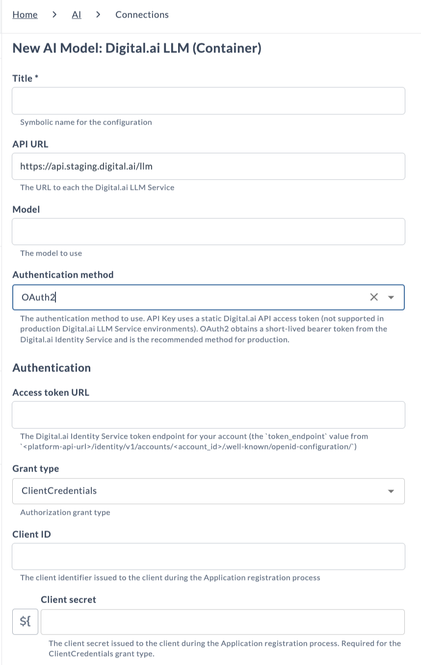 Create AI Model Connection