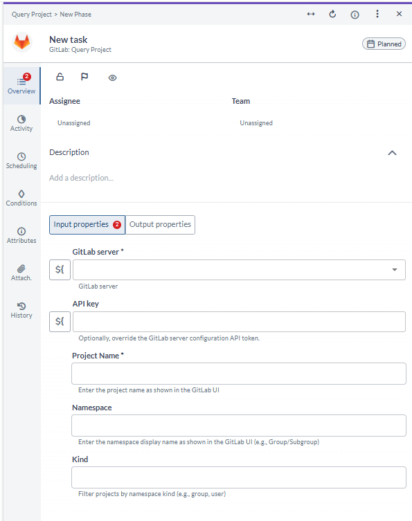 Query Project Input