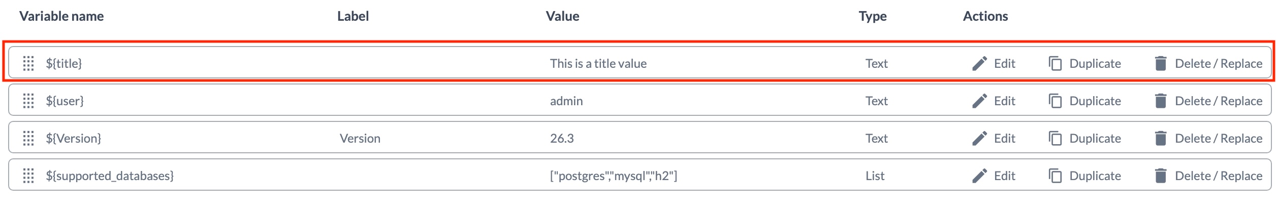 Release variable string