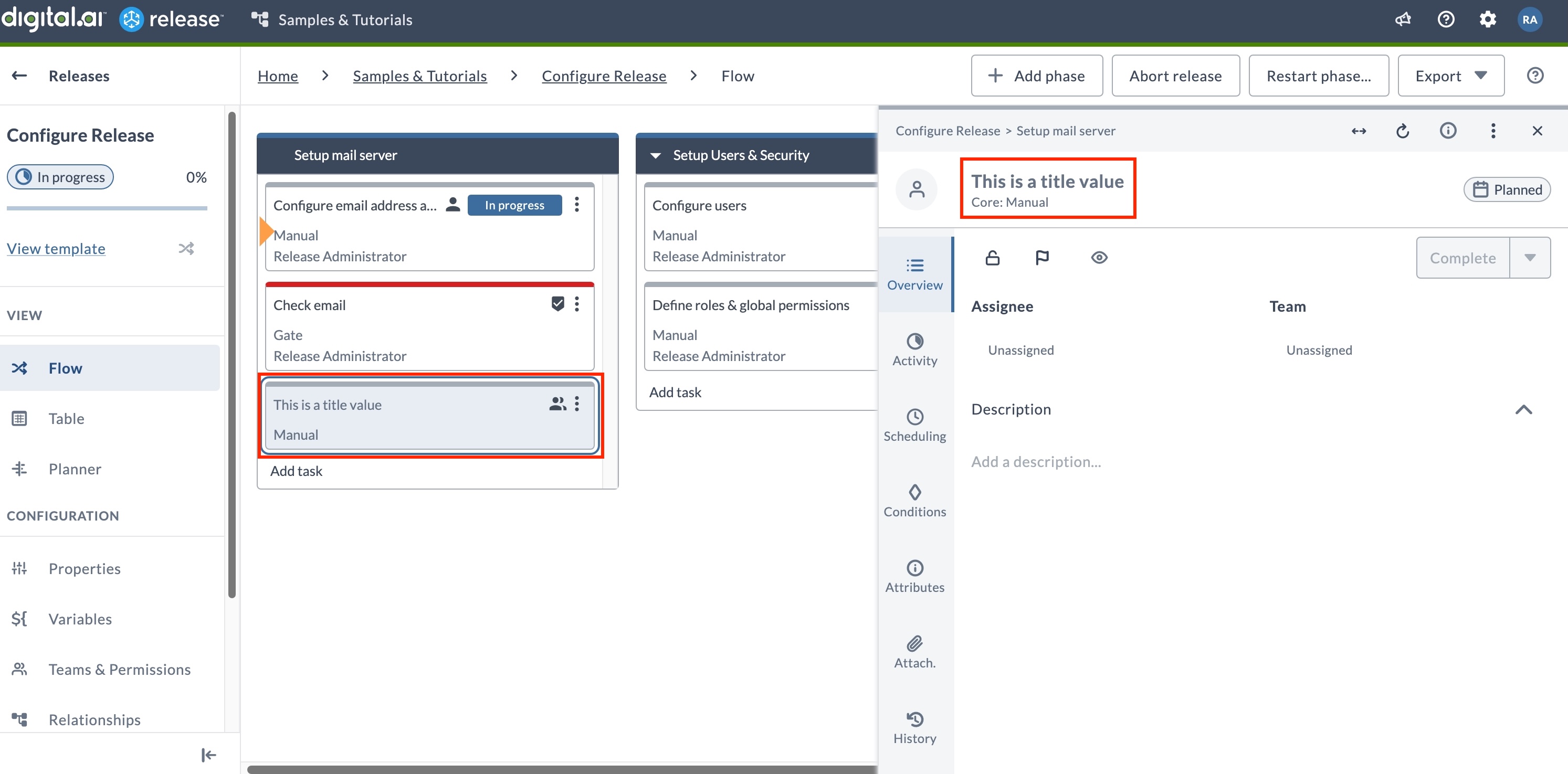 Release variable string value