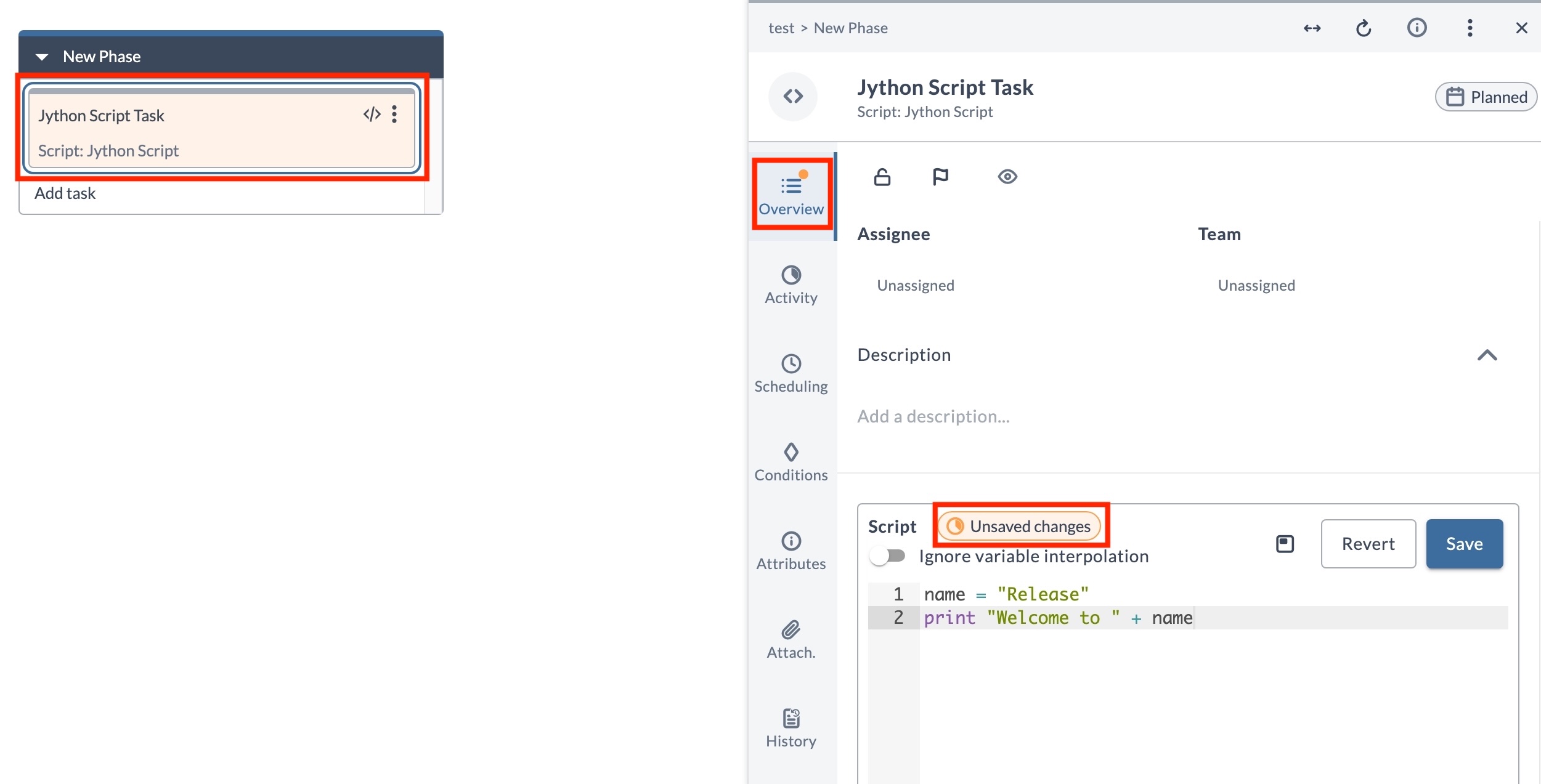 Unsaved Changes in Task Drawer