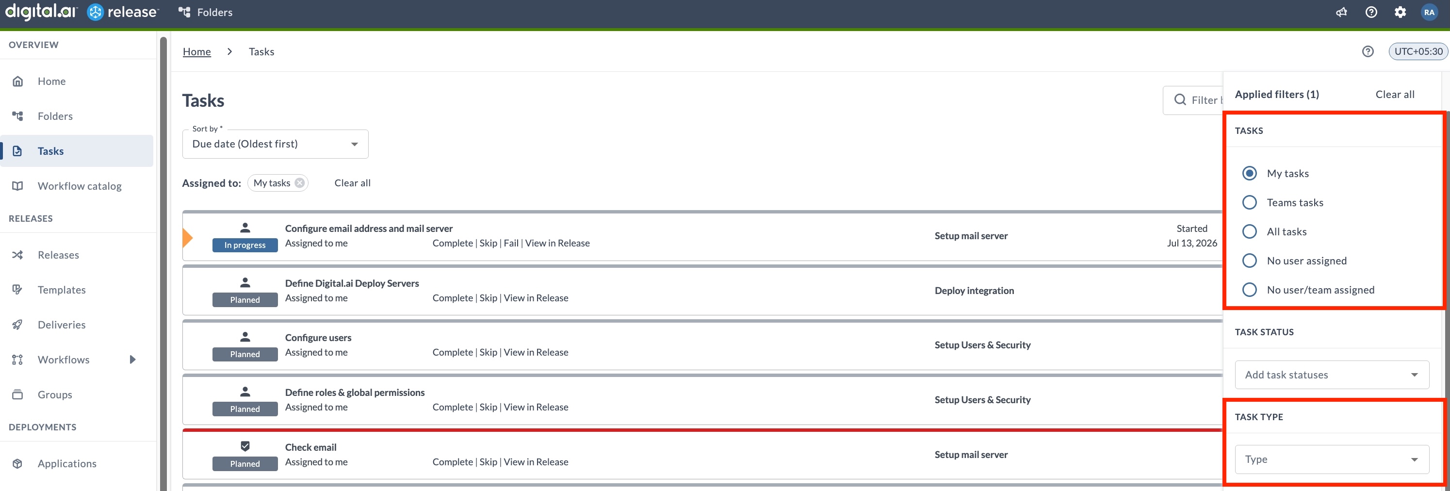 Filter Task type