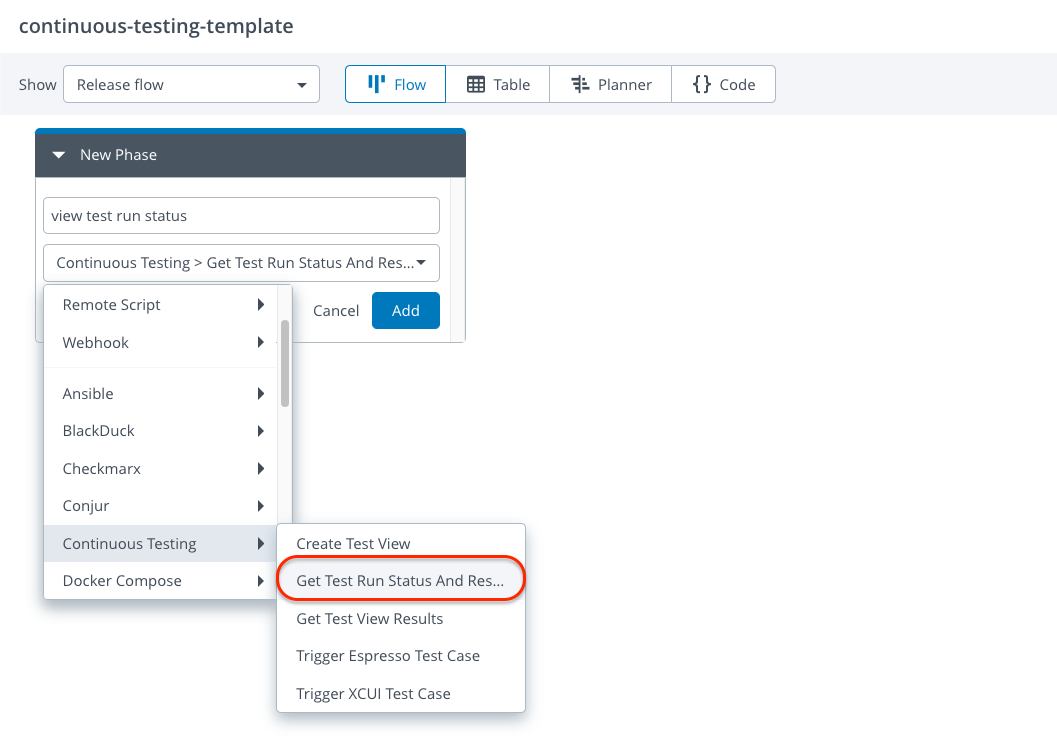 Select test run status and result for unit test