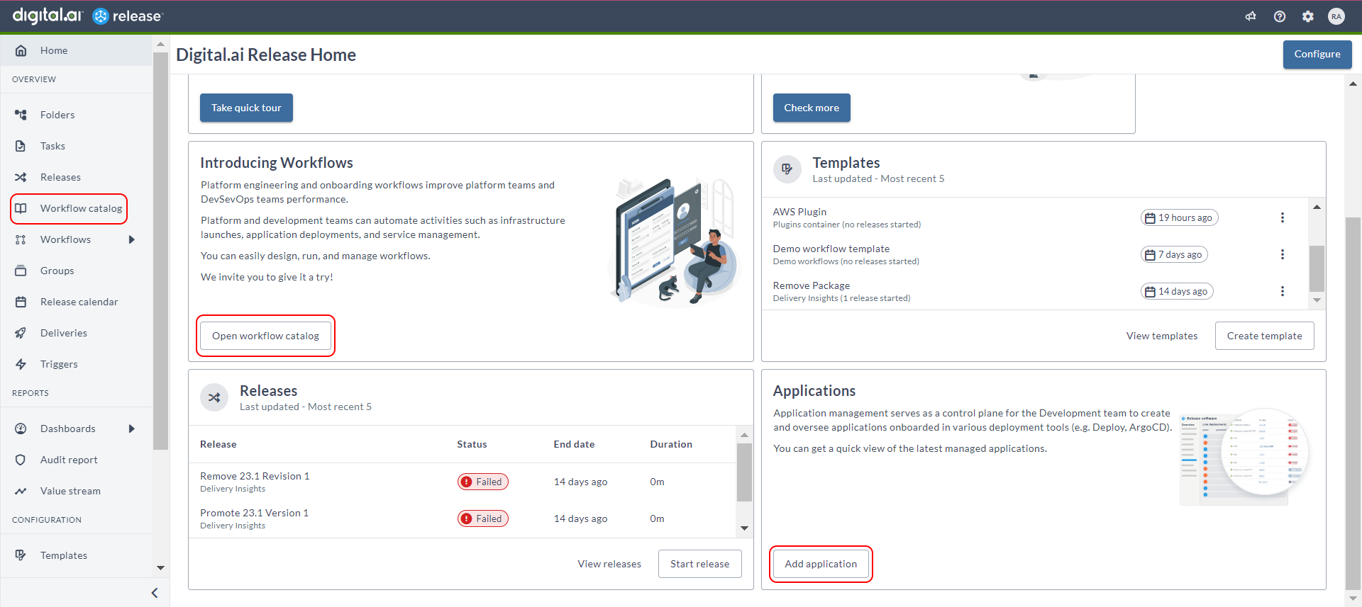 Workflow catalog