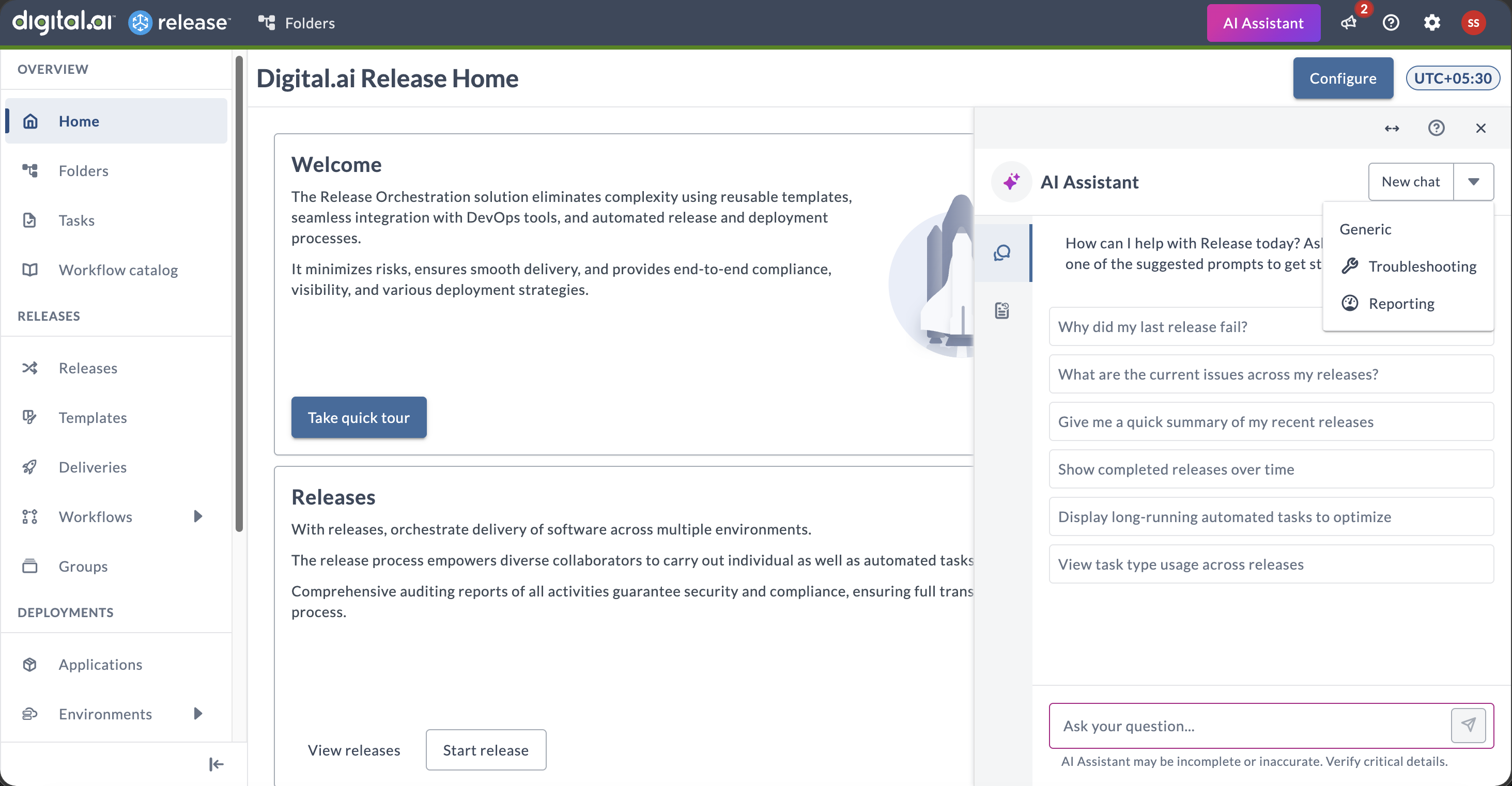 AI Assistant agent selector