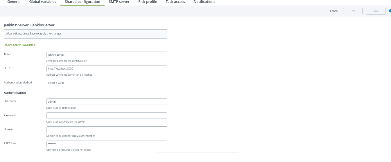 Authentication using Username/API Token