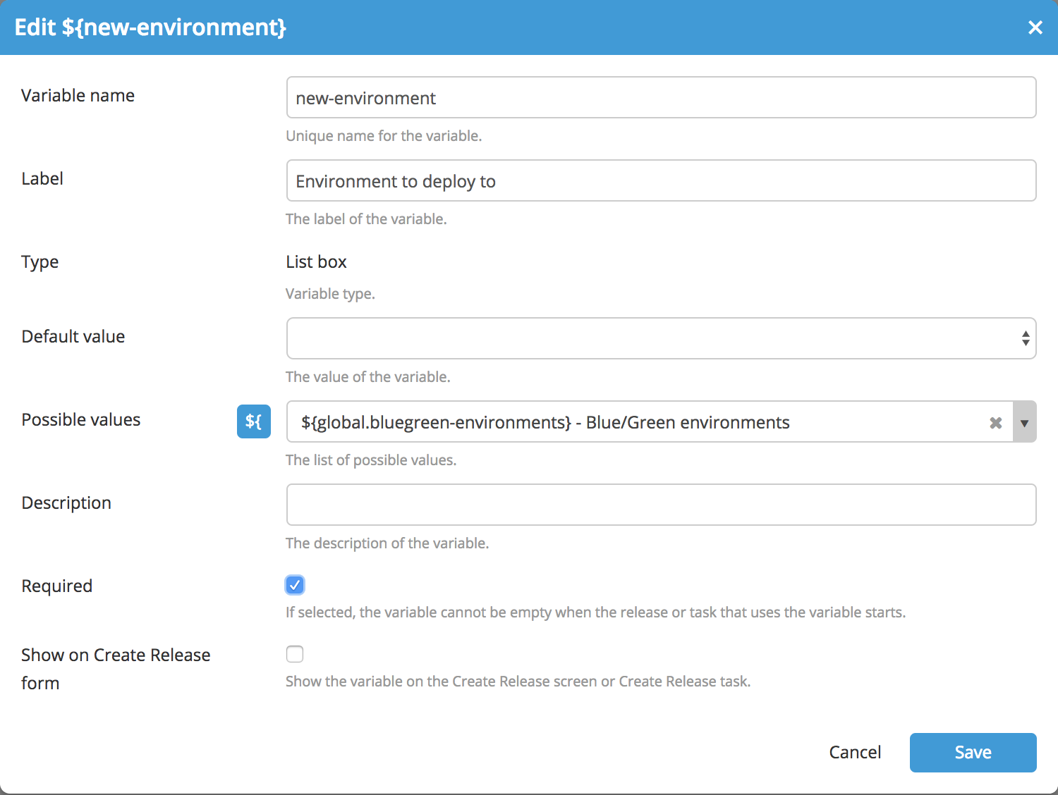 New environment variable