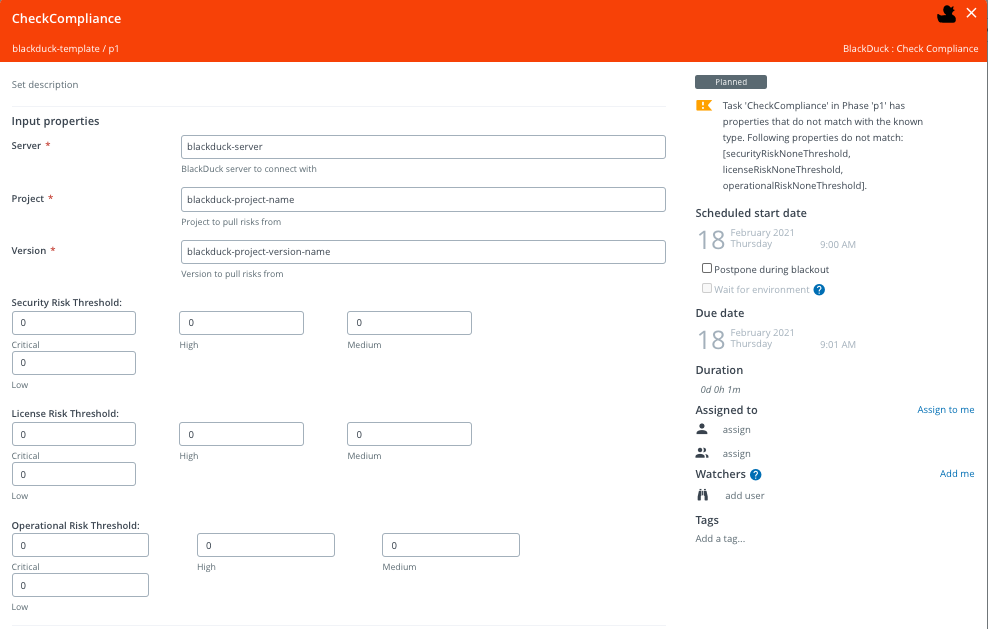 Check Compliance Task