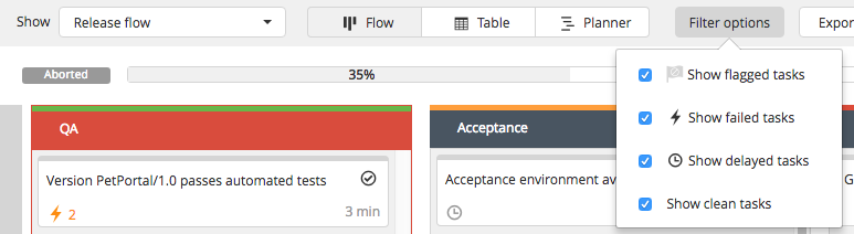 Completed release filter