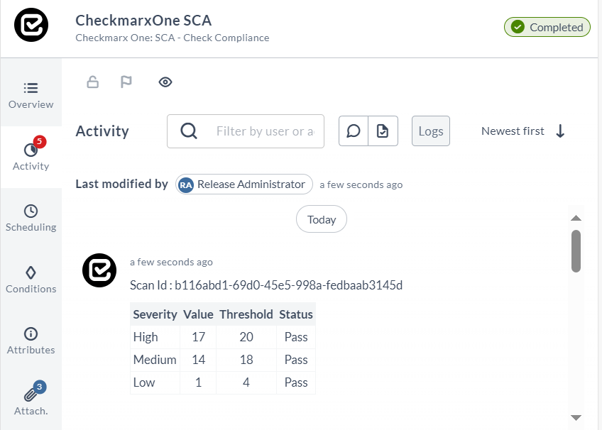 Add CxOneSCA Compliance task