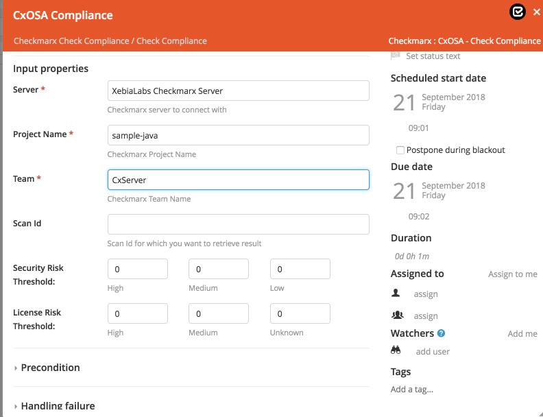 Add CxOSA Compliance task