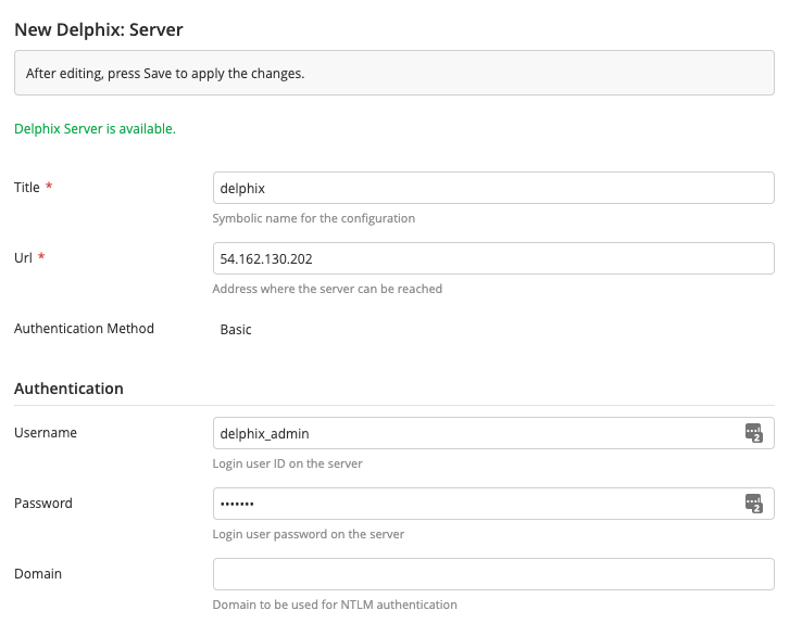 Add Delphix Dynamic Data Platform