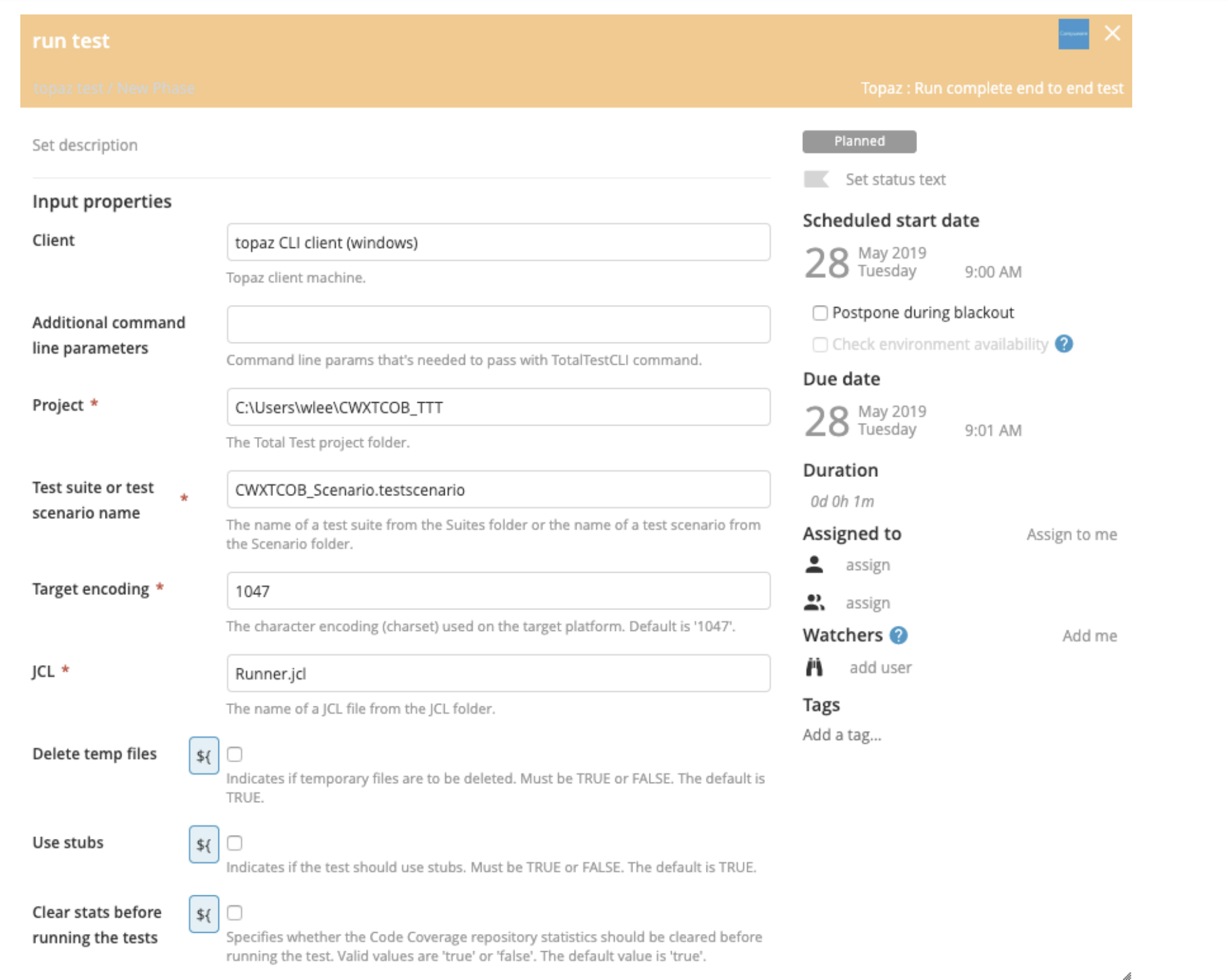 Configure Topaz Task