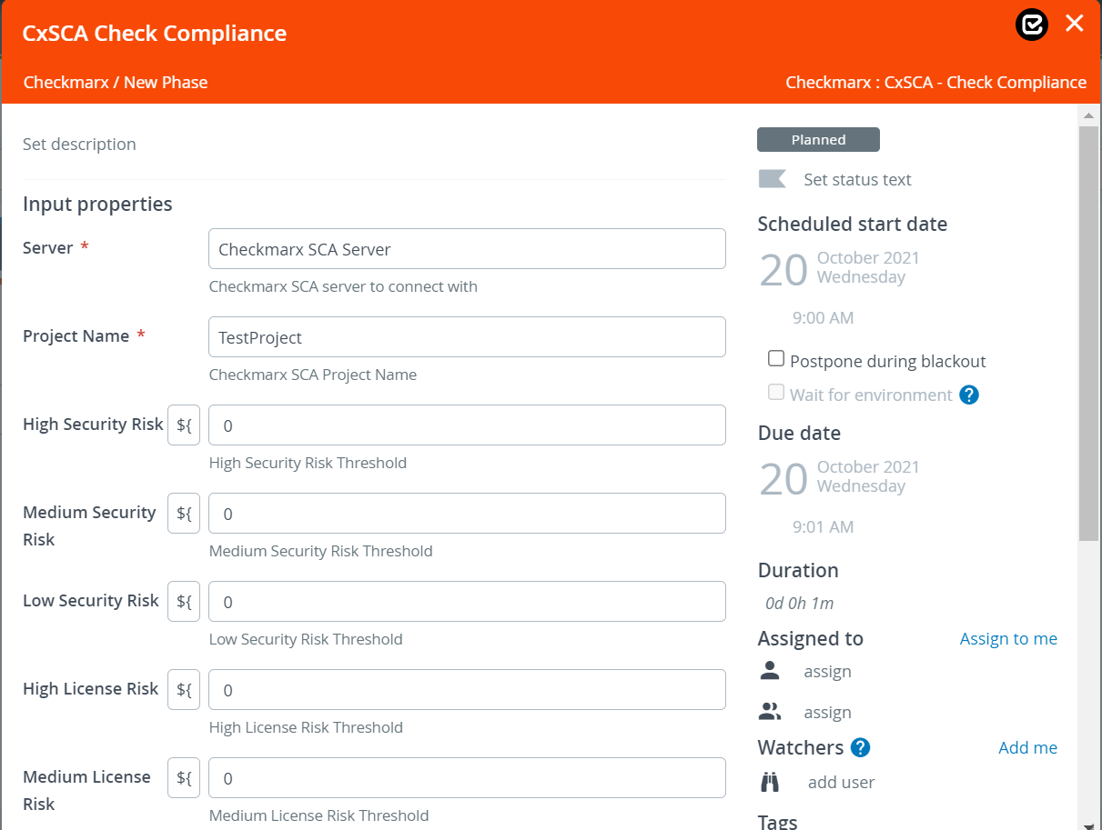 Add CxSCA Compliance task