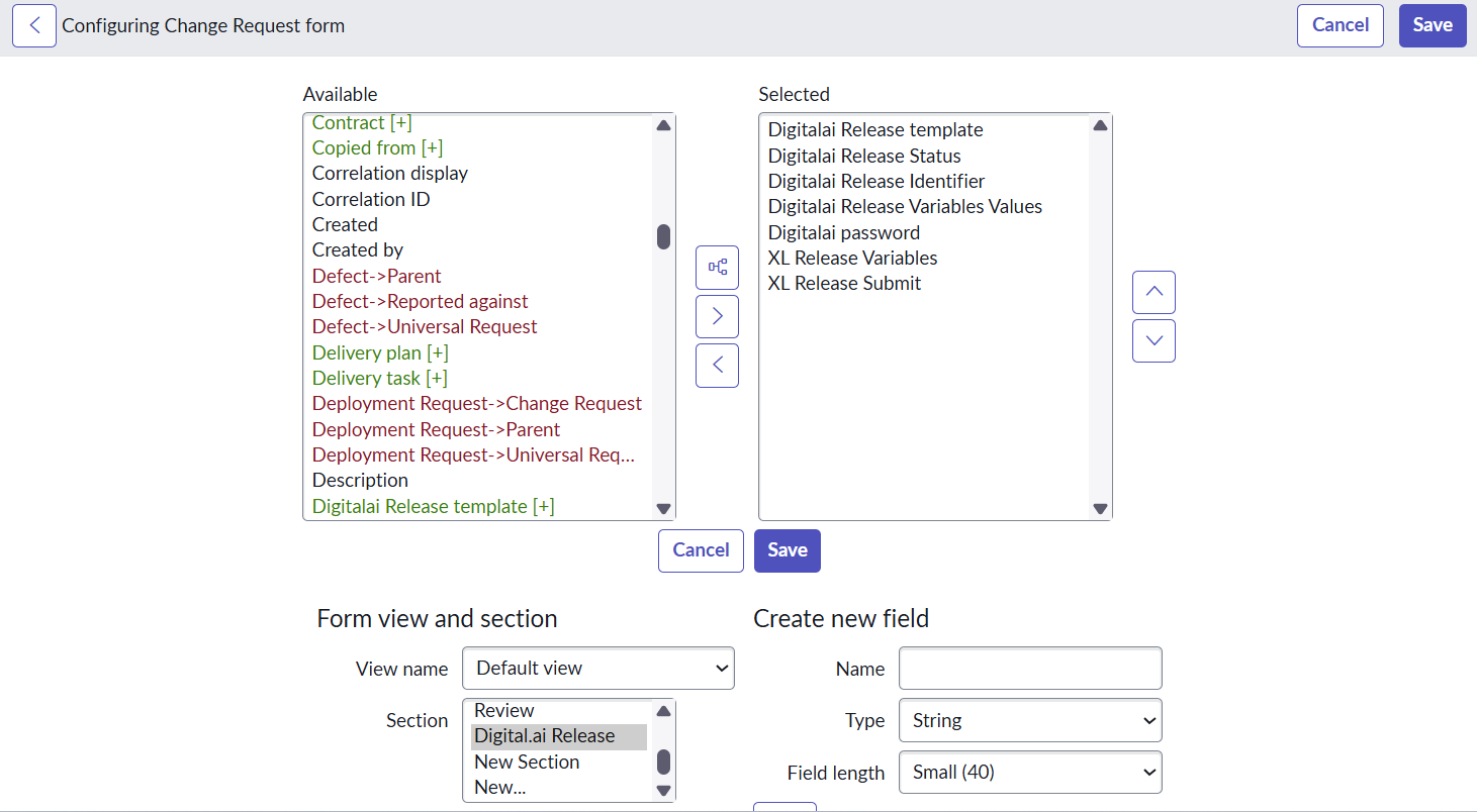 Configuring fields