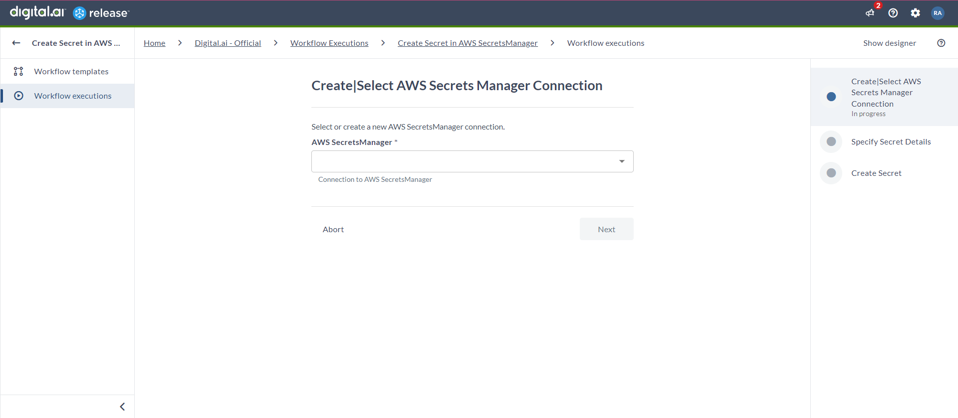 create-aws-secret-manager-connection