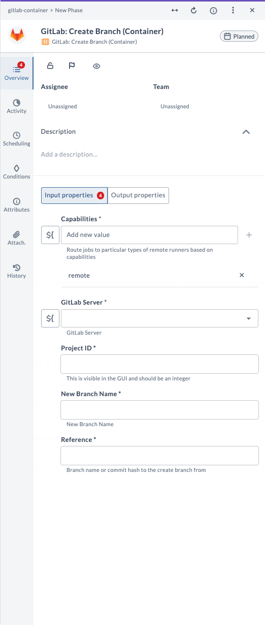 Create Branch Input