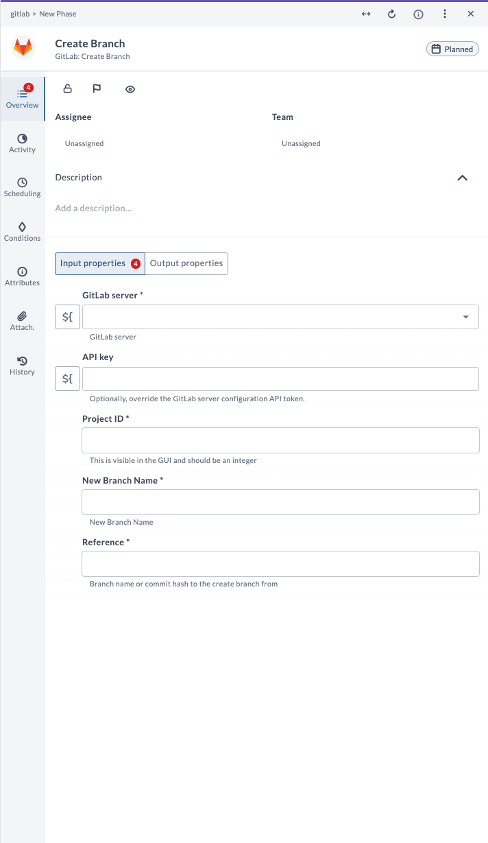 Create Branch Input