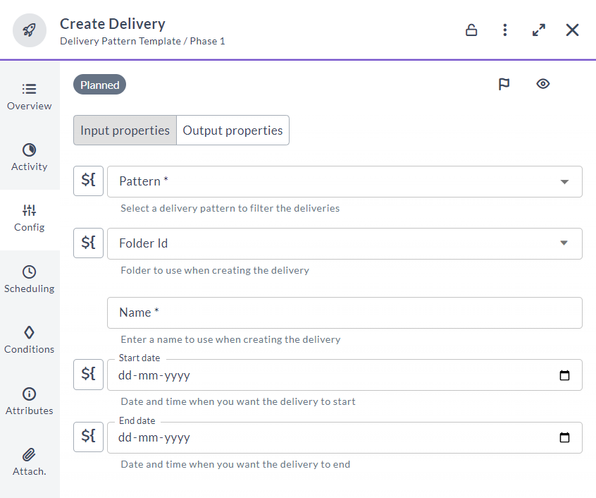 create delivery task