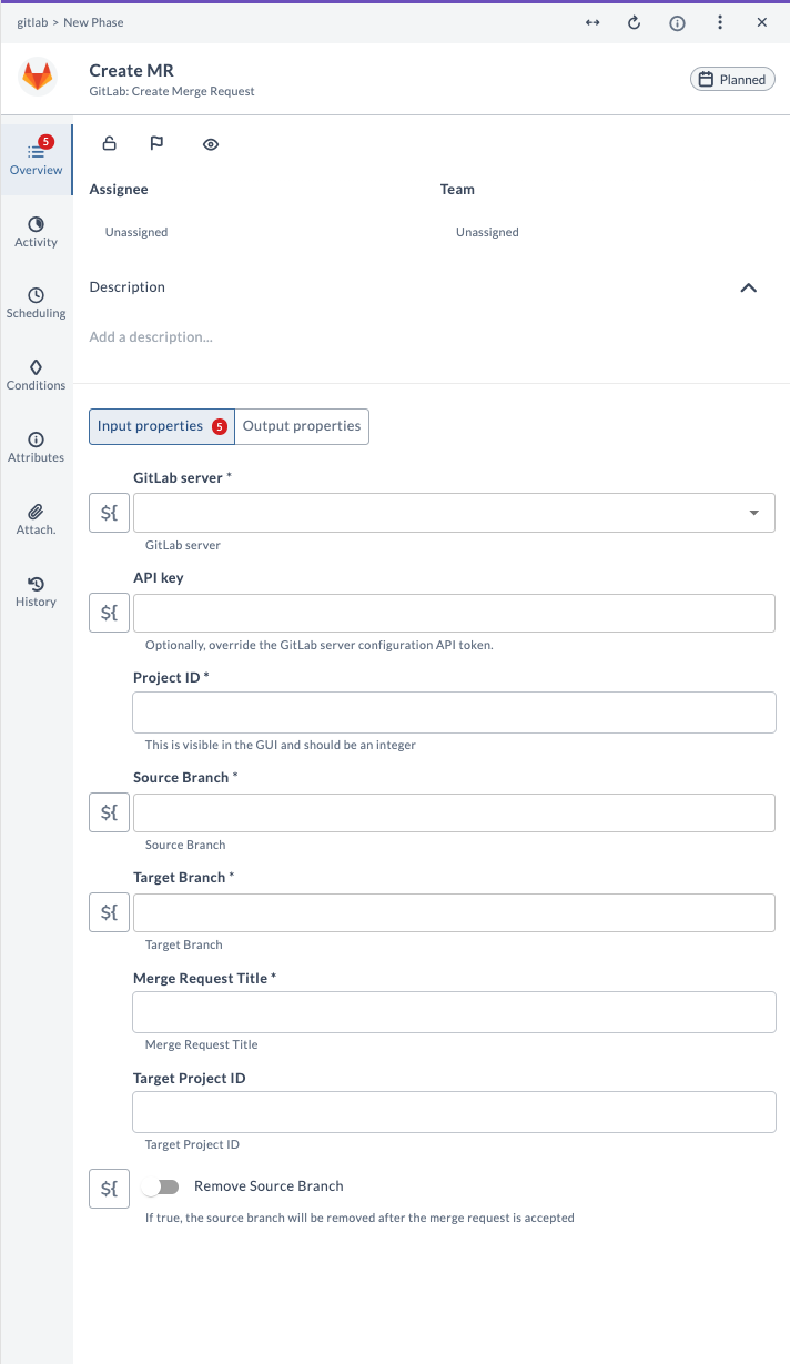 Create Merge Request Input