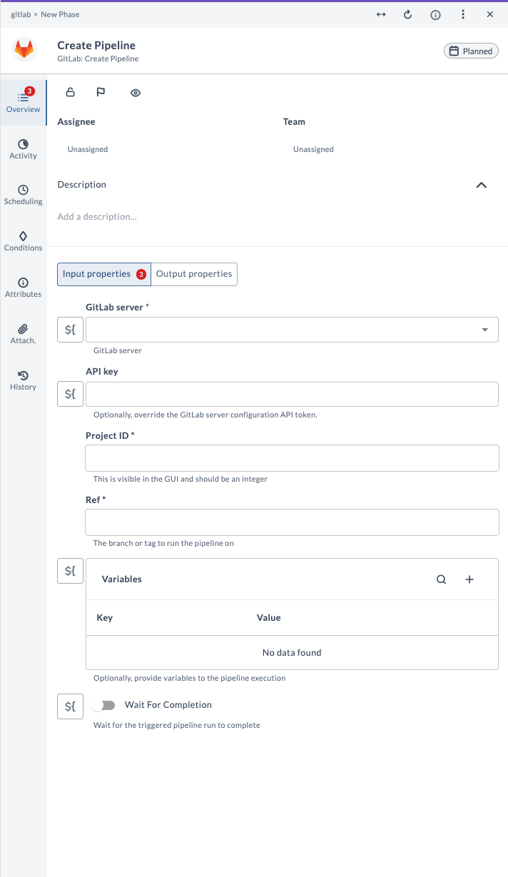Create Pipeline Input