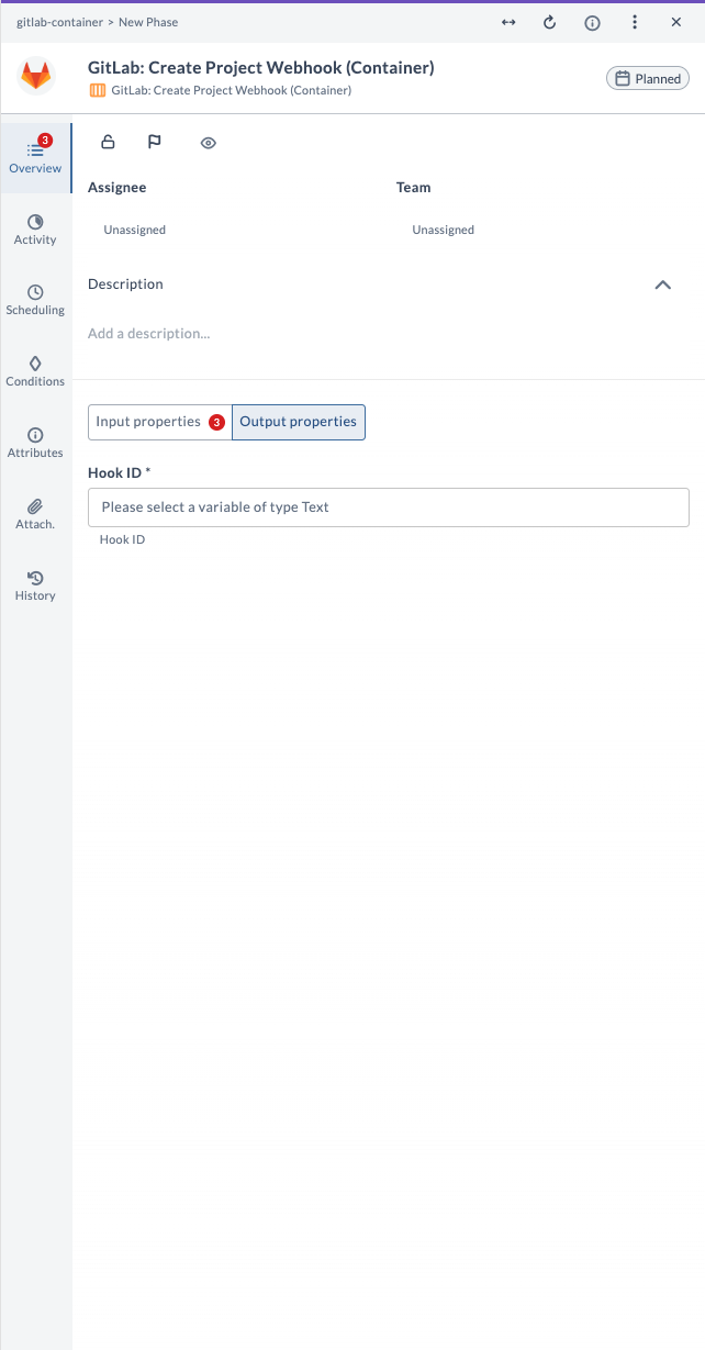 Create Project Webhook Output