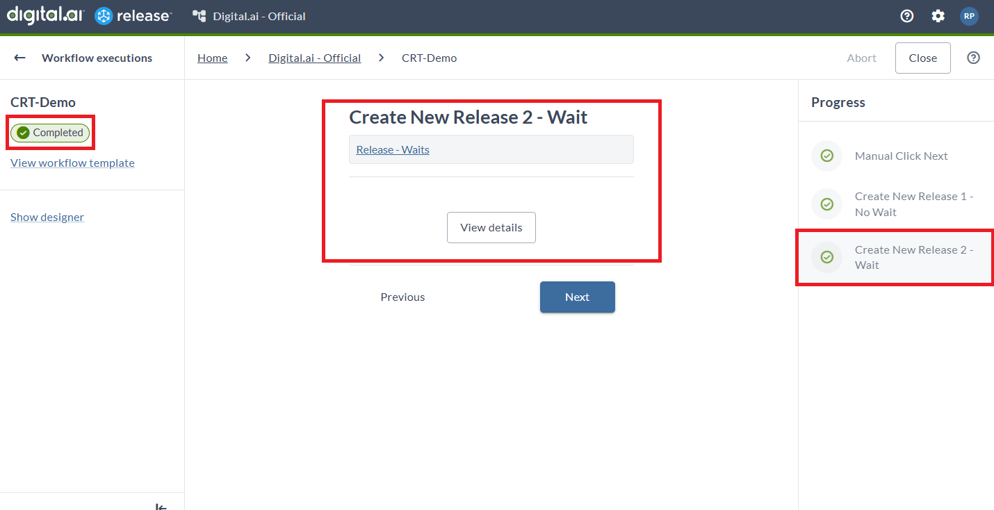 Create Release Task Success